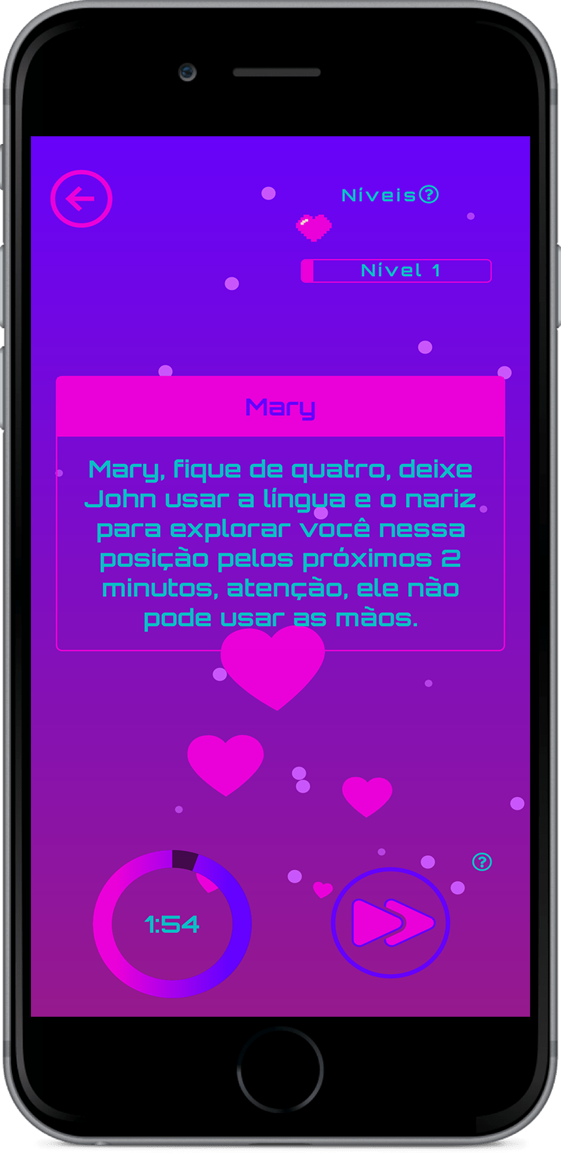 Jogo de desafios para casais.